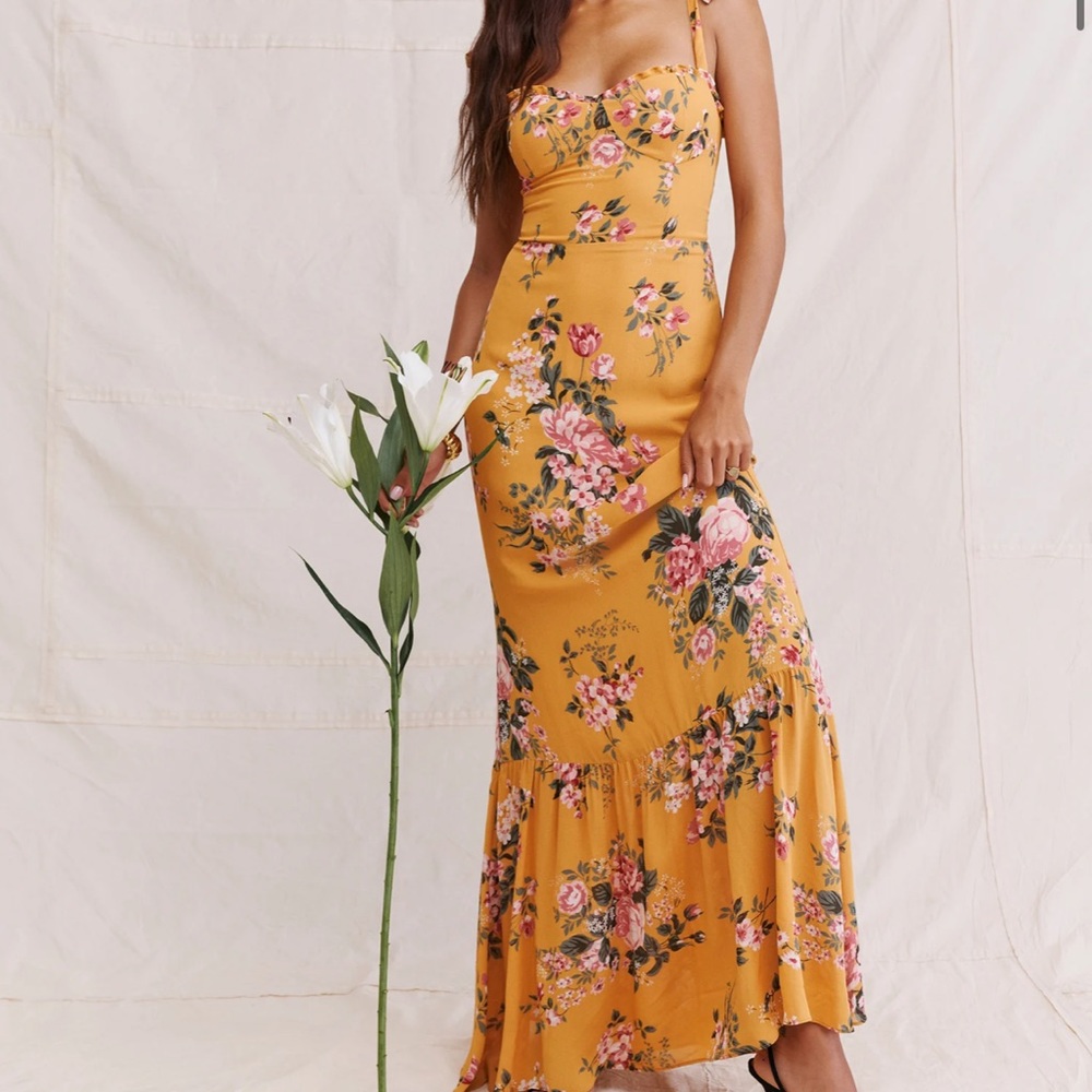 Reformation Jasen maxi dress in Anjelica size 4 worn once